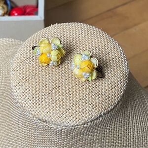 Antique Yellow Shell Earrings